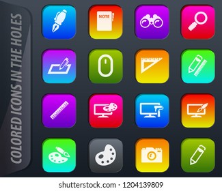 Design vectorcolored icons in the holes easily adapt to any background