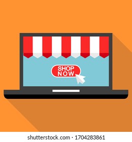 Design vectors and symbols from online shopping using a laptop