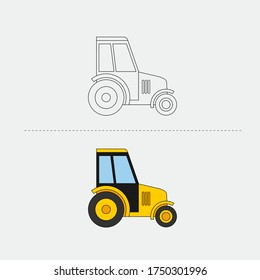 Design Vehicle Construction for Color Book Vector Illustration. EPS 10