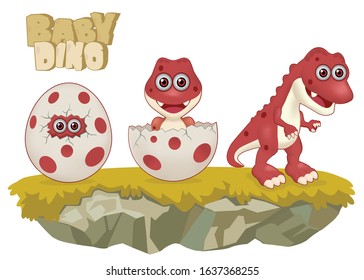design vektor baby dino for maskot or doll model