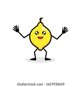 design vektor cute imitate a clown fruit lemon ilustration. 