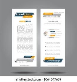 Design vertical template brochure flyer banner. Vector illustration.