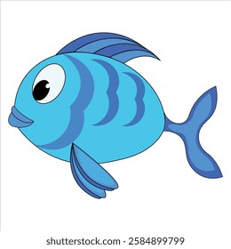 Design of a very cute blue fish