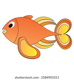 Design of a very cute orange fish