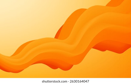 Design für eine lebendige Flüssigkeit abstrakten orangefarbenen Hintergrund, der dynamische Farbfluss hinzufügt. Modernes Farbverlauf-Wallpaper-Design und buntes Flow-Poster-Hintergrund-Design. Form einer Flüssigkeitswelle. Vektor.