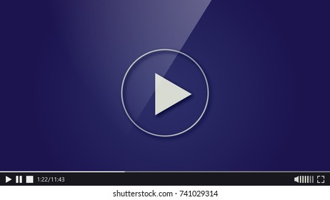 Design of the video player. Interface movie media play bar. Vector flat illustration 