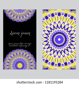 Design Vintage cards with Floral mandala pattern and ornaments. Vector template. Islam, Arabic, Indian, Mexican ottoman motifs. Hand drawn background