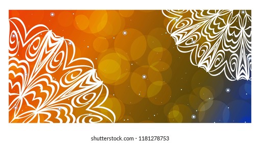 Design Vintage cards with Floral mandala pattern and ornaments. Vector template. Islam, Arabic, Indian, Mexican ottoman motifs. Hand drawn background.