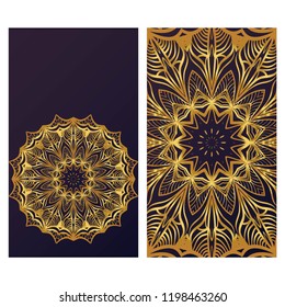 Design Vintage cards with Floral mandala pattern and ornaments. Vector template. Islam, Arabic, Indian, Mexican ottoman motifs. Hand drawn background.