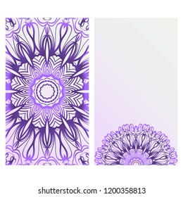 Design Vintage cards with Floral mandala pattern and ornaments. Vector template. Islam, Arabic, Indian, Mexican ottoman motifs. Hand drawn background.