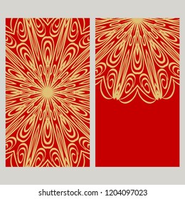 Design Vintage cards with Floral mandala pattern and ornaments. Vector template. Islam, Arabic, Indian, Mexican ottoman motifs. Hand drawn background