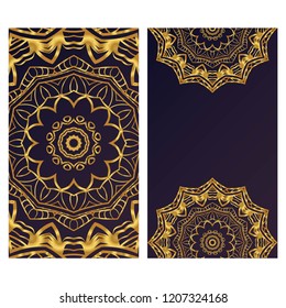 Design Vintage cards with Floral mandala pattern and ornaments. Vector template. Islam, Arabic, Indian, Mexican ottoman motifs. Hand drawn background.