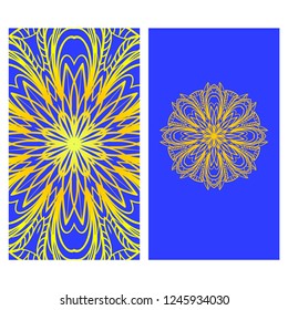 Design Vintage cards with Floral mandala pattern and ornaments. Vector template. Islam, Arabic, Indian, Mexican ottoman motifs. Hand drawn background.