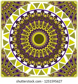 Design Vintage Cards With Floral Mandala Pattern And Ornaments. Vector Template. Islam, Arabic, Indian, Mexican Ottoman Motifs. Gradient color Background.