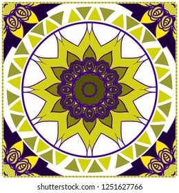 Design Vintage Cards With Floral Mandala Pattern And Ornaments. Vector Template. Islam, Arabic, Indian, Mexican Ottoman Motifs