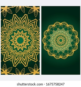 Design Vintage Cards With Floral Mandala Pattern And Ornaments. Template. Islam, Arabic, Indian, Mexican Ottoman Motifs. Hand Drawn Background. Fanstastic color.
