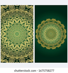 Design Vintage Cards With Floral Mandala Pattern And Ornaments. Template. Islam, Arabic, Indian, Mexican Ottoman Motifs. Hand Drawn Background. Fanstastic color.