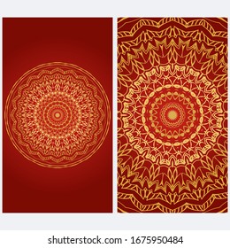 Design Vintage cards with Floral mandala pattern and ornaments. Vector template. Islam, Arabic, Indian, Mexican ottoman motifs. Hand drawn background