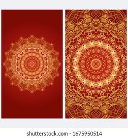 Design Vintage cards with Floral mandala pattern and ornaments. Vector template. Islam, Arabic, Indian, Mexican ottoman motifs. Hand drawn background