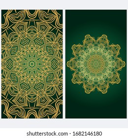 Design Vintage Cards With Floral Mandala Pattern And Ornaments. Template. Islam, Arabic, Indian, Mexican Ottoman Motifs. Hand Drawn Background. Fanstastic color.