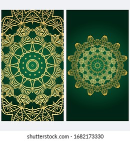 Design Vintage Cards With Floral Mandala Pattern And Ornaments. Template. Islam, Arabic, Indian, Mexican Ottoman Motifs. Hand Drawn Background. Fanstastic color.