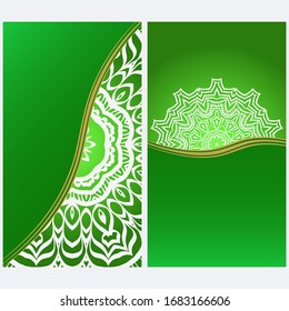 Design Vintage Cards With Floral Mandala Pattern And Ornaments. Vector Illustatration. The Front And Rear Side.