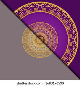 Design Vintage cards with Floral mandala pattern and ornaments. Vector template.