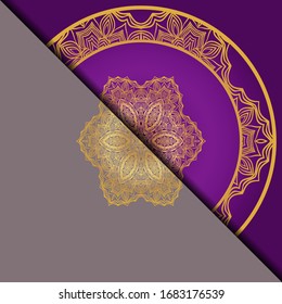Design Vintage cards with Floral mandala pattern and ornaments. Vector template.