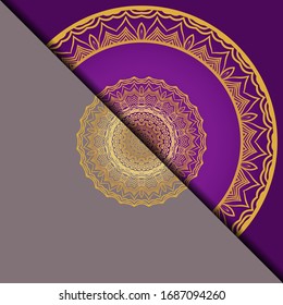 Design Vintage cards with Floral mandala pattern and ornaments. Vector template.