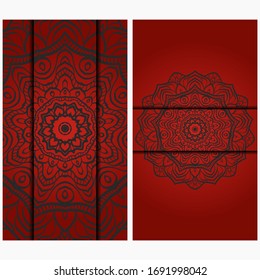 Design Vintage cards with Floral mandala pattern and ornaments. Vector template.