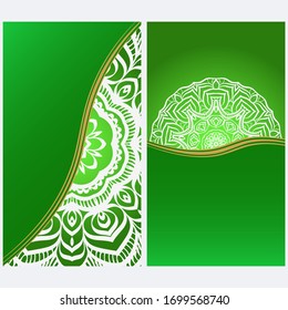 Design Vintage Cards With Floral Mandala Pattern And Ornaments. Vector Illustatration. The Front And Rear Side.