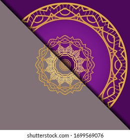 Design Vintage cards with Floral mandala pattern and ornaments. Vector template.