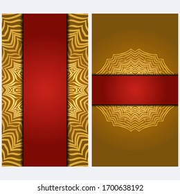 Design Vintage Cards With Floral Mandala Pattern And Ornaments. Template. Islam, Arabic, Indian, Mexican Ottoman Motifs. Vector illustration