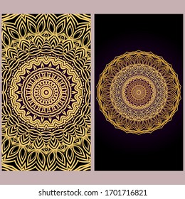 Design Vintage Cards With Floral Mandala Pattern And Ornaments. Template. Islam, Arabic, Indian, Mexican Ottoman Motifs. Hand Drawn Background. Fanstastic color.