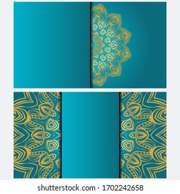 Design Vintage Cards With Floral Mandala Pattern And Ornaments. Vector illustration. For Wedding, Bridal, Valentine's Day, Greeting Card Invitation