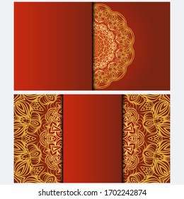 Design Vintage Cards With Floral Mandala Pattern And Ornaments. Vector illustration. For Wedding, Bridal, Valentine's Day, Greeting Card Invitation