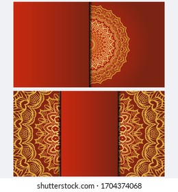 Design Vintage Cards With Floral Mandala Pattern And Ornaments. Vector illustration. For Wedding, Bridal, Valentine's Day, Greeting Card Invitation