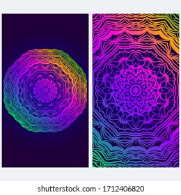Design Vintage Cards With Floral Mandala Pattern And Ornaments. Vector illustration