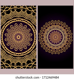 Design Vintage Cards With Floral Mandala Pattern And Ornaments. Template. Islam, Arabic, Indian, Mexican Ottoman Motifs. Hand Drawn Background. Fanstastic color.