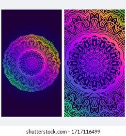 Design Vintage Cards With Floral Mandala Pattern And Ornaments. Vector illustration