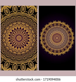 Design Vintage Cards With Floral Mandala Pattern And Ornaments. Template. Islam, Arabic, Indian, Mexican Ottoman Motifs. Hand Drawn Background. Fanstastic color.