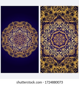 Design Vintage cards with Floral mandala pattern and ornaments. Vector template. Islam, Arabic, Indian, Mexican ottoman motifs. Hand drawn background