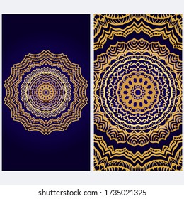 Design Vintage cards with Floral mandala pattern and ornaments. Vector template. Islam, Arabic, Indian, Mexican ottoman motifs. Hand drawn background