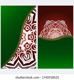 Design Vintage Cards With Floral Mandala Pattern And Ornaments. Vector Illustatration. The Front And Rear Side.