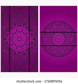 Design Vintage cards with Floral mandala pattern and ornaments. Vector template.