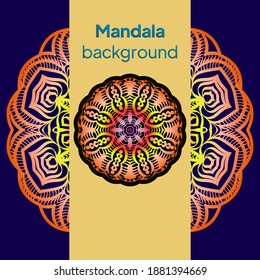Design Vintage Cards With Floral Mandala Pattern And Ornaments. Vector Illustatration.