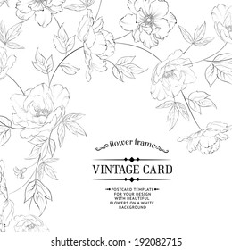 Design of vintage floral card. Vector illustration.