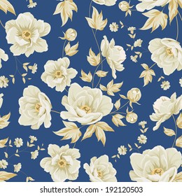 Diseño de patrones florales vintage. Ilustración vectorial.