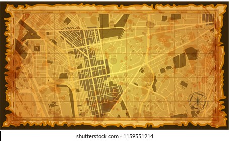 design vintage map city hong kong
