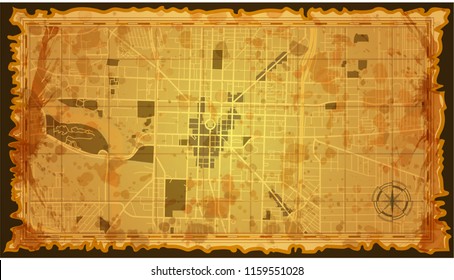 design vintage map city indianopolis